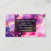 Moderne roze gouden vloeibare kunst Abstract Visitekaartje (Achterkant)