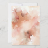 Moderne Roze Gouden Waterverf Bruiloftsdiner Kaart (Achterkant)