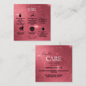 Moderne roze gouden Waterverf Kandle Care Square B Vierkante Visitekaartje (Voorkant / Achterkant)