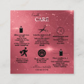 Moderne roze gouden Waterverf Kandle Care Square B Vierkante Visitekaartje (Voorkant)