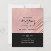 Moderne roze gouden zwarte bruiloft (Voorkant)