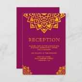 Moderne roze goudepala Indiala Kaart (Voorkant / Achterkant)