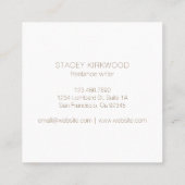 Moderne roze goudflesjes Glitter Monogram Logo Vierkante Visitekaartje (Achterkant)