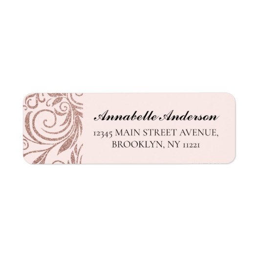 Moderne roze goudglitter Geometric Sparkle Etiket (Voorkant)