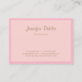Moderne roze goudkalligrafiescript - Sjabloon Visitekaartje (Achterkant)