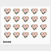 Moderne Roze Goudkleurige Boho Bladeren Collectie Hart Sticker (Vel)
