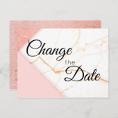 Moderne roze goudkleurige kiezelsteen Verander de Briefkaart (Voorkant / Achterkant)