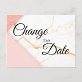 Moderne roze goudkleurige kiezelsteen Verander de  Briefkaart (Voorkant)