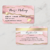 Moderne roze goudmarmer Agate Faux Credit Kaart Visitekaartje (Voorkant / Achterkant)