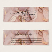 Moderne roze goudWaterverf Cadeaubon Mini Visitekaartjes (Voorkant /achterkant)