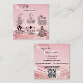 Moderne roze goudWaterverf Cupcake Care Square Bu Vierkante Visitekaartje (Voorkant / Achterkant)