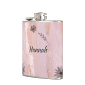 Moderne roze goudWaterverf Heupfles (Links)