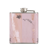 Moderne roze goudWaterverf Heupfles (Achterkant)