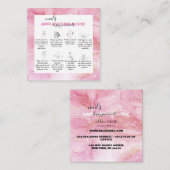 Moderne roze goudWaterverf nageltoepassing Vierkante Visitekaartje (Voorkant / Achterkant)