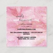 Moderne roze goudWaterverf nageltoepassing Vierkante Visitekaartje (Achterkant)