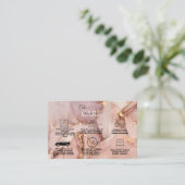 Moderne roze goudWaterverf Zorg voor zakelijk C Visitekaartje (Staand voorkant)