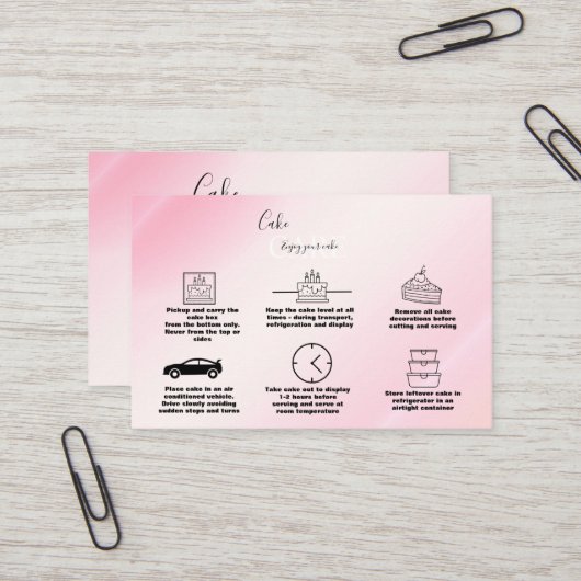 Moderne roze goudWaterverf Zorg voor zakelijk C Visitekaartje (Voorkant / Achterkant in situ)