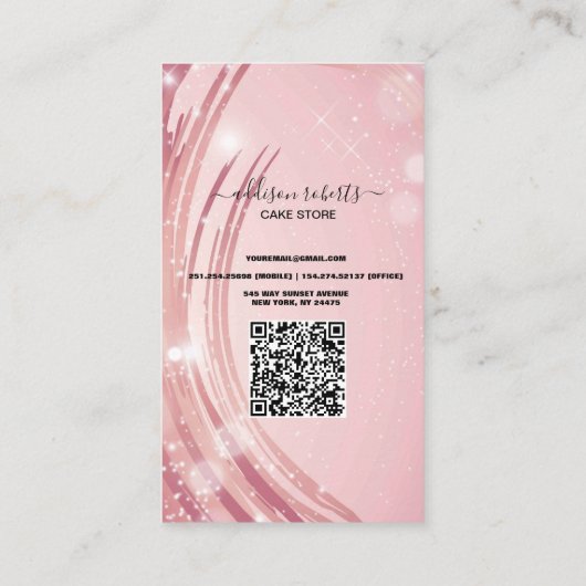 Moderne roze goudWaterverf Zorg voor zakelijk C Visitekaartje (Achterkant)