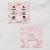 Moderne roze goudzorg voor juwelen Waterverf Vierkante Visitekaartje (Voorkant / Achterkant)
