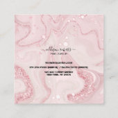 Moderne roze goudzorg voor juwelen Waterverf Vierkante Visitekaartje (Achterkant)