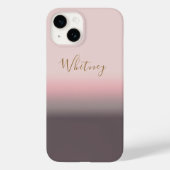 Moderne Roze Gradiënt Aangepaste Naam Monogram Case-Mate iPhone Case (Achterkant)