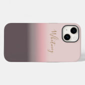 Moderne Roze Gradiënt Aangepaste Naam Monogram Case-Mate iPhone Case (Achterkant (horizontaal))