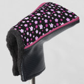 Moderne roze gradiënt bloem patroon naam golfheadcover (3/4 voorkant)