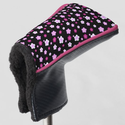 Moderne roze gradiënt bloem patroon naam golfheadcover (3/4 voorkant)