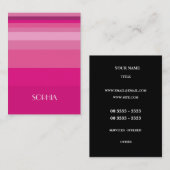 Moderne roze gradiënt in strepe visitekaartje (Voorkant / Achterkant)