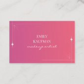 Moderne Roze Gradiënt Make-up Artiest Marketing Klantenkaartje (Voorkant)