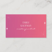 Moderne roze gradiënt make-up artiest visitekaartje (Voorkant)