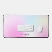 Moderne Roze Gradiënt Monogram Naam Bureaumat (Keyboard & Muis)