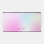 Moderne Roze Gradiënt Monogram Naam Bureaumat (Voorkant)