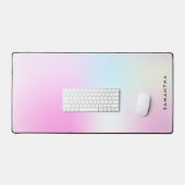 Moderne Roze Gradiënt Monogram Naam Bureaumat (Keyboard & Muis)