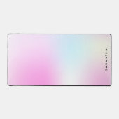 Moderne Roze Gradiënt Monogram Naam Bureaumat (Voorkant)