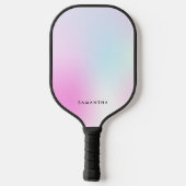 Moderne Roze Gradiënt Monogram Naam Pickleball Paddle (Achterkant)