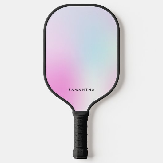 Moderne Roze Gradiënt Monogram Naam Pickleball Paddle (Achterkant)