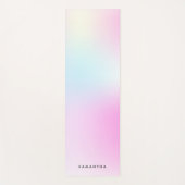 Moderne Roze Gradiënt Monogram Naam Yogamat (Voorkant)