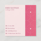 Moderne Roze Gradiënt Trendy Make-up Artiest Vierkante Visitekaartje (Achterkant)