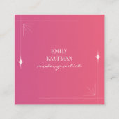 Moderne Roze Gradiënt Trendy Make-up Artiest Vierkante Visitekaartje (Voorkant)