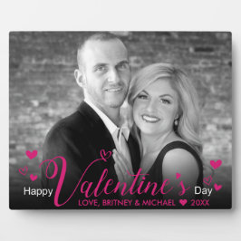 Moderne roze grafische script geeft zwarte witte f fotoplaat