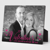 Moderne roze grafische script geeft zwarte witte f fotoplaat (Zijkant)