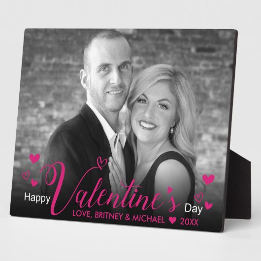 Moderne roze grafische script geeft zwarte witte f fotoplaat (Zijkant)