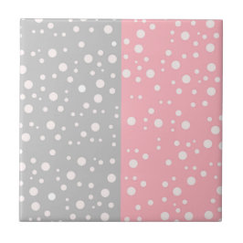 Moderne Roze & Grijs Decoratie | Sierlijke Vierkan Tegeltje