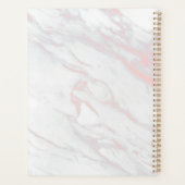 Moderne Roze Grijs Marmer Trendy Monogram Planner (Achterkant)