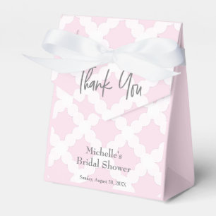 Moderne roze grijs witte bedank roze baby shower bedankdoosjes