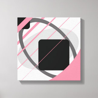Moderne Roze Grijs Zwart Wit - Ingepakt Canvas Afdruk