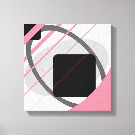 Moderne Roze Grijs Zwart Wit - Ingepakt Canvas Afdruk (Voorkant)