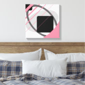 Moderne Roze Grijs Zwart Wit - Ingepakt Canvas Afdruk (Insitu (Slaapkamer))
