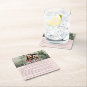 Moderne roze grijze foto Feestjes bruiloft Kartonnen Onderzetters (Insitu)